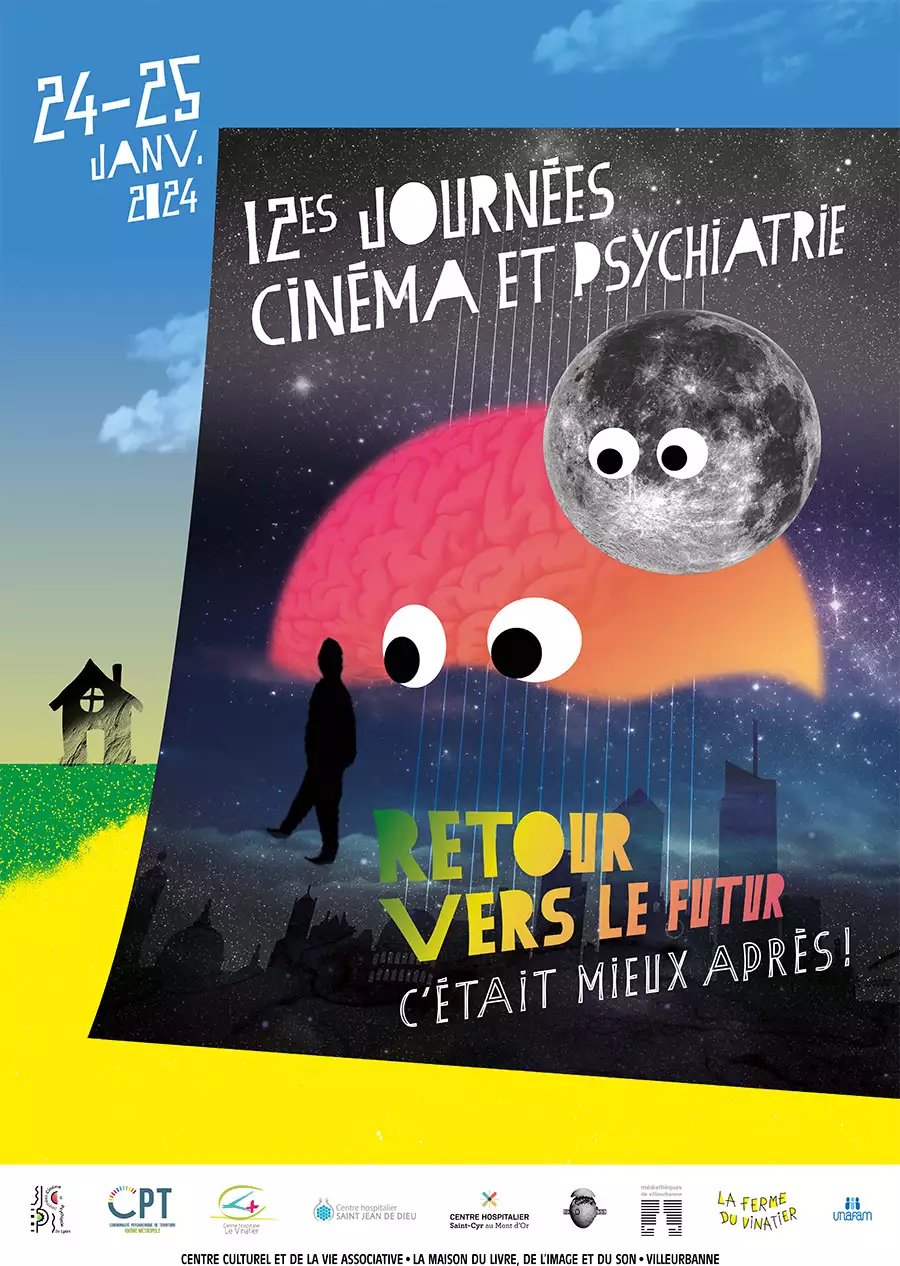 visuel représentant l'affiche des 12es Journées Cinéma & Psychiatrie de Lyon
