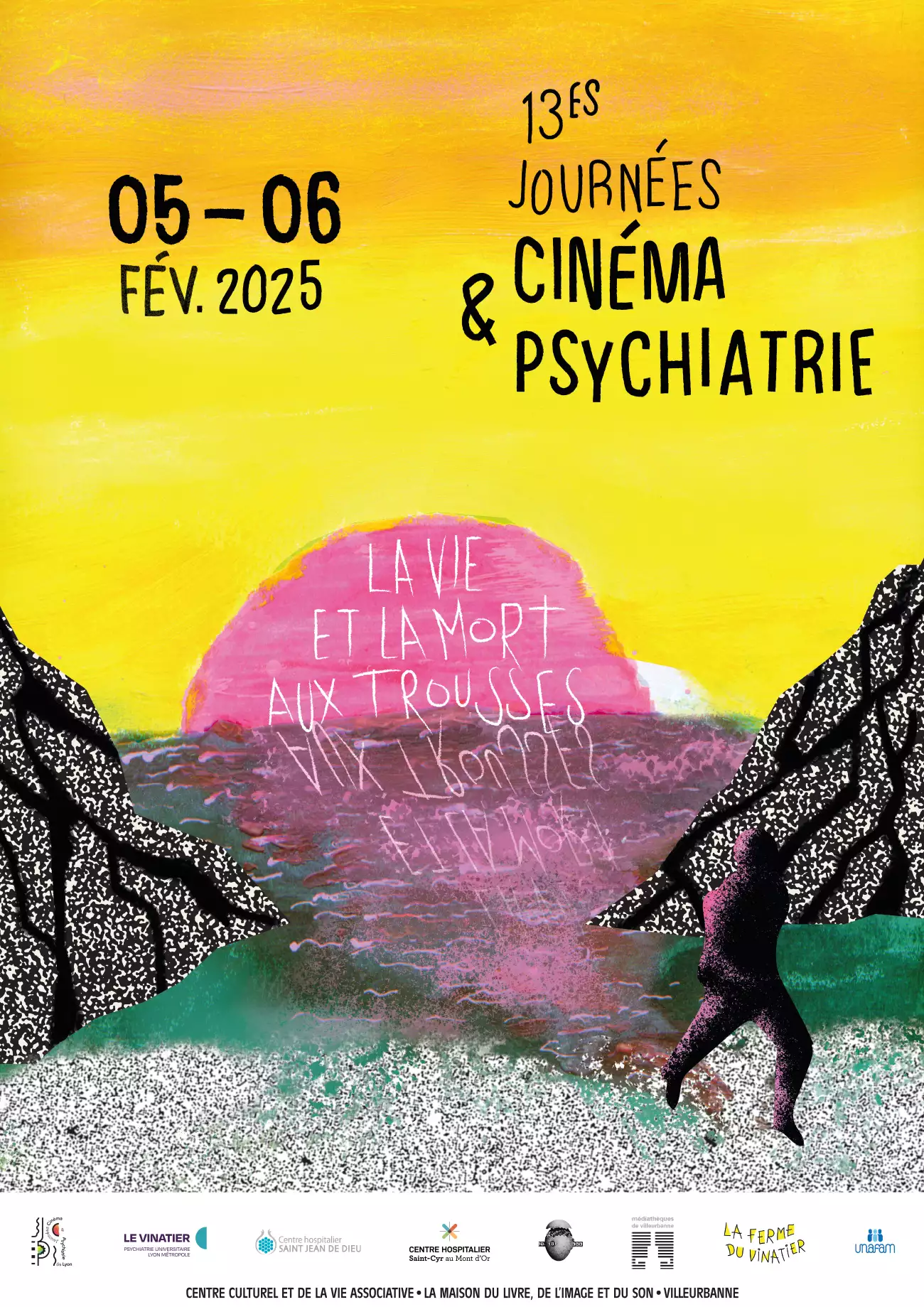 visuel représentant l'affiche des 13es Journées Cinéma & Psychiatrie de Lyon
